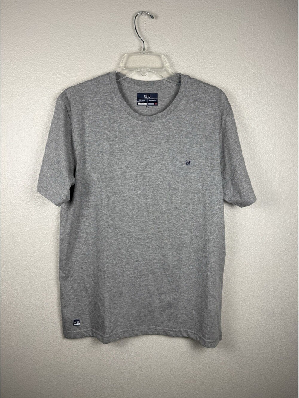 OTTO Sports Wear Mens XL Gray T Shirt Embroidered Logo Performance Athletic Tee